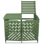 Cache poubelle vert sauge abri poubelle extrieur bois de sapin rangement verrouillable jardin