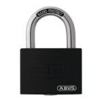 Cadenas � cylindre t65al / 40 noir lock - tag largeur du corps de la serrure 43 mm aluminium clavet� ...