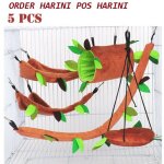 Cage suspendue pour hamster, 5 pices, planeur de sucre, ensemble d'accessoires, feuille de bois, design ...