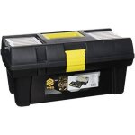 Caisse � outils - vorel - pr - 16 - plastique - 2 compartiments - noir