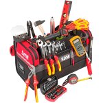 Caisse textile 39 litres + 122 outils lectricien sam outillage - cp - elec1