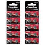 Camelion lot de 2 packs de 10 piles alcaline ag13 lr44 0%hg