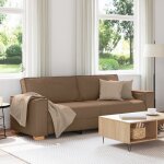 Canap' 3 places vidaxl marron 180 cm en tissu