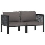 Canap a 2 places avec coussins anthracite rsine tresse vidaxl vidaxl