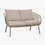 Canap� de jardin 2 places en acier et polypropyl�ne aradina moka brown