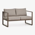Canap� de jardin 2 places en aluminium lipov marron chocolat