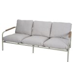 Canap� de jardin 3 places 81 x 184 x 81 cm en aluminium vert clair avec coussins beige 04 0009574
