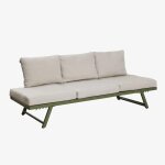 Canap de jardin 3 places inclinable libanc gris - vert militaire