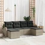 Canapé de jardin 6 pièces avec coussins gris clair poly rotin, canapé de jardin 2 places avec rangement ... Canapé de jardin 6 pièces avec coussins gris clair poly rotin, canapé de jardin 2 places avec rangement ...