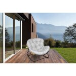 Canggu - fauteuil a bascule en r�sine tress�e coussin gris