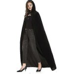 Cape a capuche unisexe wizard(70 cm noir)