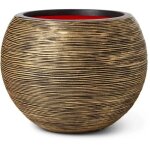 Capi europe vase boule rib nl - 40x32 cm - noir et or