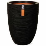 Capi kblr783 rib - vase el�gant bas nervur� - 46x58cm - noir