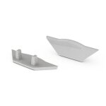 Capuchon en abs pour profil led alu - corner - sans trou de cble - gris