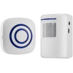 Carillon de porte a detecteur de mouvement pour entreprise, kit de sonnette exterieure sans fil, alerte ...