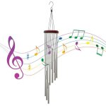 Carillon  vent de jardin, carillons oliens, carillon a vent exterieur, tube en aluminium bois massif ...