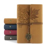 Carnet de notes rechargeable a6 avec feuilles volantes vintage avec pages vierges et pendentifs rtro, ...