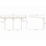 Carport adoss? voiture   solar 2   - 15. 30 m? - 3. 00 x 5. 24 x 2. 19 / 2. 57 m