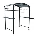Carport barbecue finition epoxy gris anthracite - toit r�alis� en acier