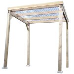 Carport en bois autoclav� toit plat couvert