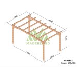 Carport en bois lamell� - coll� rouen 500 x 300 cm + 4 supports poteaux - maderland