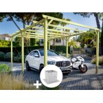 Carport en bois nanterre 600 x 300 cm + 6 supports sur�lev�s - maderland