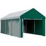 Carport tente de garage 3 x 6 m abri voiture exterieur avec 2 portes enroulables pe vert