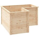 Carr� de potager en bois - jardini�re d'angle - dim. 120 x 120 x 62 cm - bois sapin naturel