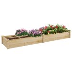 Carr potager de jardin dim. 237l x 60l x 25h cm sparations incluses bois de sapin
