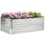 Carr� potager de jardin renforc� - dim. 180l x 90l x 59h cm - t�le d'acier ondul�e galvanis�e