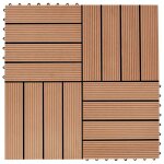 Carreau de terrasse 11 pcs wpc 30 x 30 cm 1 m couleur teck