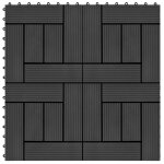 Carreau de terrasse 11 pcs wpc 30 x 30 cm 1 m noir