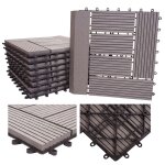 Carrelage de sol wpc rhône + bordure, aspect bois, 11x chaque 30x30cm = 1m gris offset Carrelage de sol wpc rhône + bordure, aspect bois, 11x chaque 30x30cm = 1m gris offset