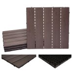 Carrelage en wpc hwc - e20, aspect bois pour balcon / terrasse 4x chaque 50x50cm = 1m, gaufr� marron ...