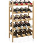 Casier a vin en bambou, support d'affichage de 20 bouteilles, etagres de rangement sur pied a 5 niveaux ...