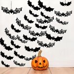 Cauc - lot de 64 dcorations 3d chauve - souris - dcoration murale d'halloween - accessoire de fte ...
