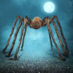 Cauc - dcorations d'halloween en plein air, araigne gante, accessoires effrayants pour la dcoration ...
