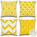 Cauc - exterieur housse coussin lot de 4 impermeable gomtrique coussins canape decoratif taie oreiller ...