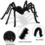 Cauc - halloween araigne gante, 90cm noire araigne effrayante, araigne poilue ralistes, araigne ...