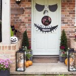 Cauc - panneau de porte fantme citrouille de dcoration halloween, adapt a la fte d'halloween carnaval ...