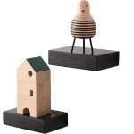 Cauc - petite etagre flottante en chne 2 pices etagre murale petit bois blanc etagere murale en bois ...