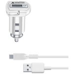 Cellularline adaptive fast car charger kit 15w - usb - c - samsung c�ble et chargeur voiture � charge ...