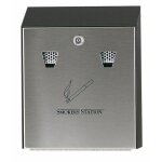 Cendrier mural - collecteur amovible - coloris noir + gris - smokers station rubbermaid