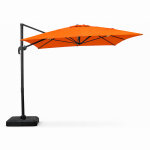 Cesare - parasol rectangulaire 3x4m d�port� rotatif orange en aluminium