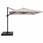 Cezir - parasol rectangulaire 3x4 d�port� rotatif gris en aluminium