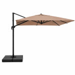 Cezir - parasol rectangulaire 3x4 d�port� rotatif taupe en aluminium