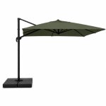 Cezir - parasol rectangulaire 3x4 d�port� rotatif vert en aluminium