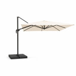 Cezir - parasol rectangulaire 4x3m d�port� rotatif ecru en aluminium