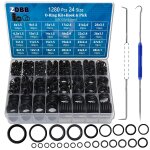 Cfrx - kit d'assortiment de 1 280 joints toriques en caoutchouc, 24 tailles, avec crochets et pics, pour ... Cfrx - kit d'assortiment de 1 280 joints toriques en caoutchouc, 24 tailles, avec crochets et pics, pour ...
