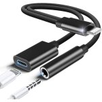 Cfux - 2 en 1 adaptateur pour casque pour iphone lightning 3, 5 mm aux audio charger dongle splitter ... Cfux - 2 en 1 adaptateur pour casque pour iphone lightning 3, 5 mm aux audio charger dongle splitter ...